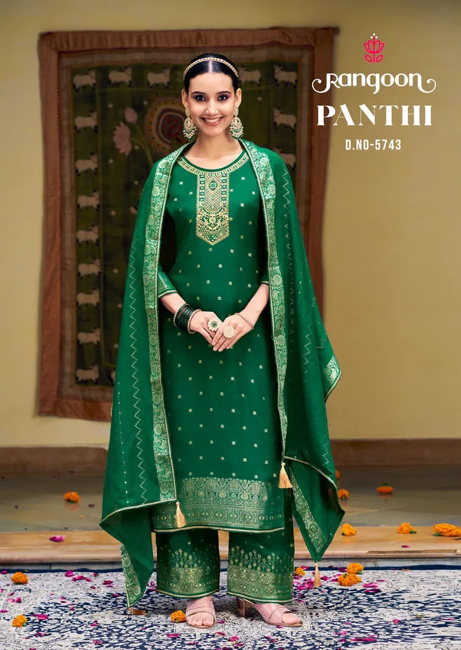 Panthi By Rangoon Muslin Embroidery Readymade Suits Wholesale In India